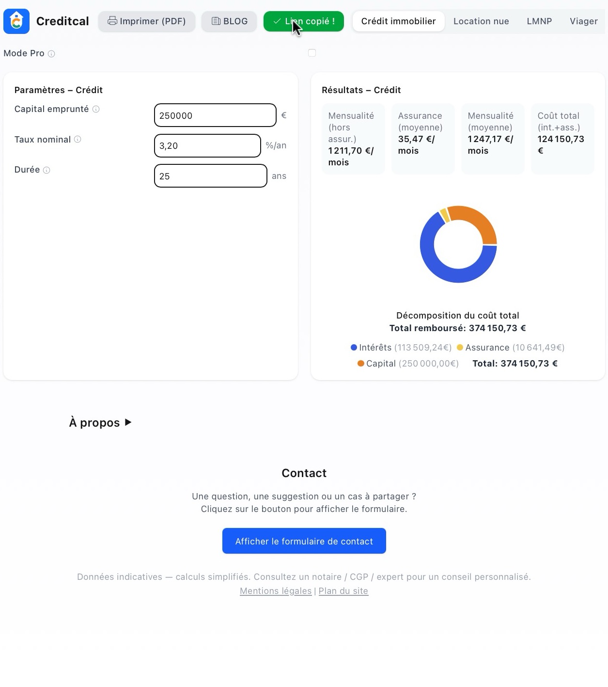 Sauvegarder et partager une simulation en un clic